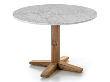 JEKO 35 - Reclaimed wood and marbre garden table by Gervasoni