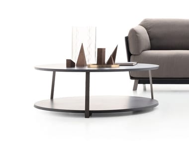 KAILUA - Low wooden coffee table with integrated magazine rack by Ditre Italia