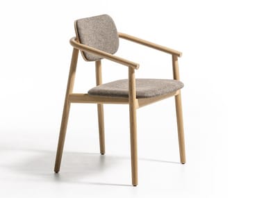 KLARA - Upholstered chair with armrests by Moroso