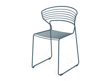 KOKI WIRE - Sled base stackable steel chair by Desalto