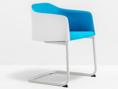 LAJA Cantilever 882 - Cantilever upholstered chair with armrests by Pedrali