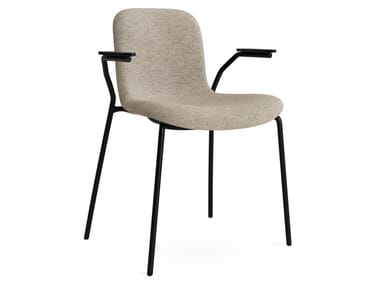 LANGUE STACK SOFT - Stackable fabric chair with armrests by NORR11