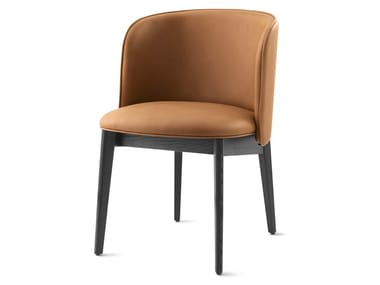 ABREY - Upholstered leather chair by Calligaris