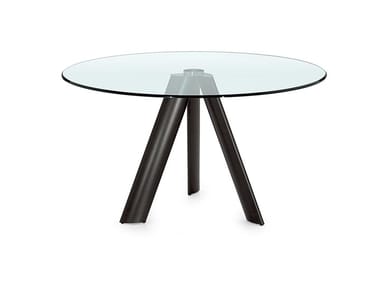 LEM 72 - Round glass dining table by Reflex