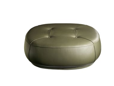 LEPLI' - Upholstered leather pouf by Poltrona Frau