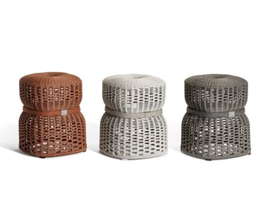 LEPL? OUTDOOR - Nautical rope garden pouf by Poltrona Frau