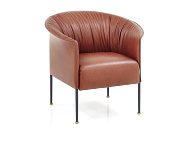 LILIAN - Leather armchair by Wittmann