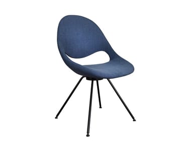 LITTLE MOON UPHOLSTERED - Swivel upholstered fabric chair by Tonon