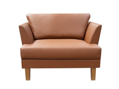 LORD GERRIT 2 - Leather armchair with armrests by Tonon