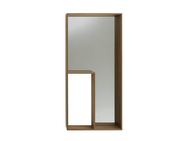 LORETA - Rectangular wall-mounted MDF mirror with shelf by Ligne Roset