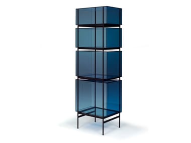 LYN HIGH - Glass and steel display cabinet by Pulpo