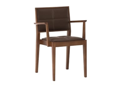 MANILA SO2113 - Stackable beech easy chair with armrests by Andreu World