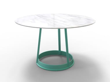 BRUT - Round Carrara marble table by Magis