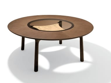 MEMOS - Round wooden living room table by Giorgetti