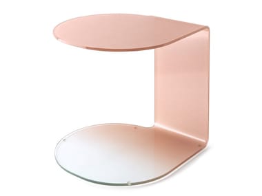 MERIAN - Screen printed glass side table by Calligaris