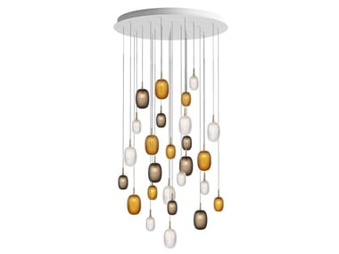 METAMORPHOSIS 26 ROUND - LED handmade blown glass pendant lamp by bomma