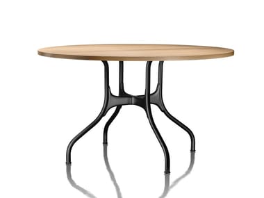 MIL? - Round aluminium and wood dining table by Magis