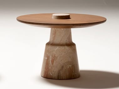 MILL - Round ash and Fior di Pesco Carnico marble coffee table by Tacchini