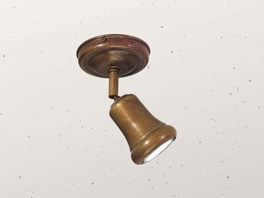 MINI 208.23 - LED adjustable ceiling brass spotlight by Il Fanale