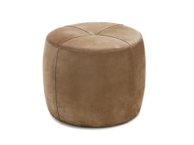 STONE - Round leather pouf by Misuraemme