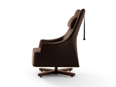 MOBIUS - Bergere swivel armchair with 4-spoke base by Giorgetti