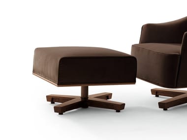 MOBIUS - Fabric footstool with 4-spoke base by Giorgetti