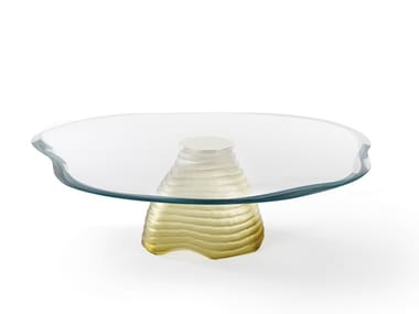 MURANO 40 - Coffee table with Murano glass base and glass top by Reflex