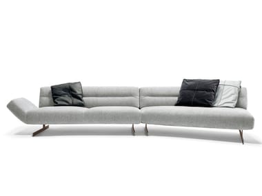 NASH - Sled base fabric sofa by Arketipo