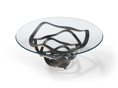 NEOLITICO - Round glass dining table by Reflex