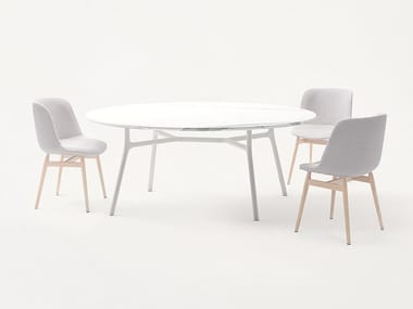 NESSO - Round marble dining table by Paola Lenti