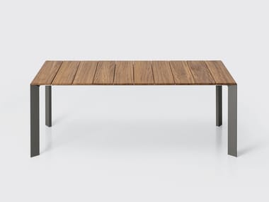 NORI SLATTED - Extending rectangular teak table by Kristalia