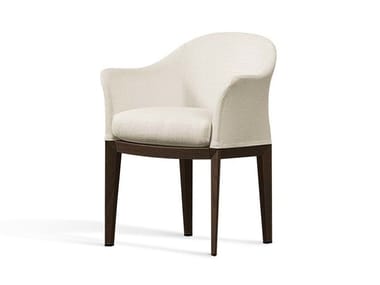 NORMAL - Upholstered fabric chair with armrests by Giorgetti