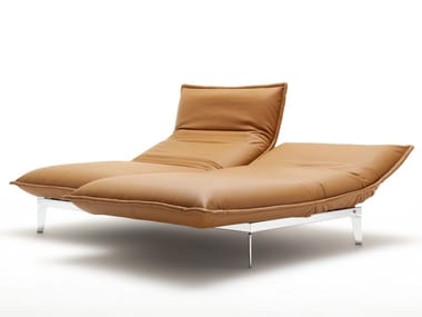 ROLF BENZ 340 NOVA - Leather Chaise longue by Rolf Benz