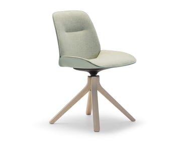 NUEZ SI2789 - Upholstered trestle-based chair by Andreu World