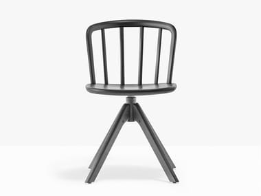 NYM 2840 - Swivel trestle-based ash chair by Pedrali