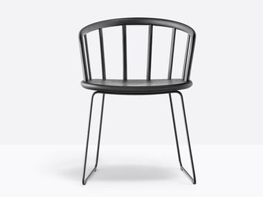 NYM 2855 - Sled base ash chair with armrests by Pedrali