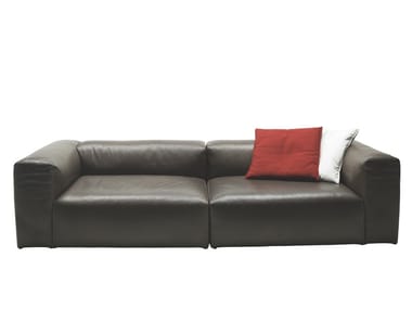 OBLONG SYSTEM - Modular leather sofa with removable cover by Cappellini