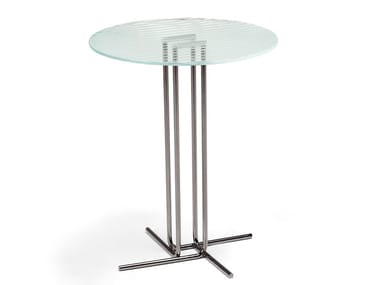 ODISSEY - Round metal and glass coffee table by Arketipo