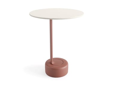 OELL - Round metal and porcelain stoneware coffee table by Arper