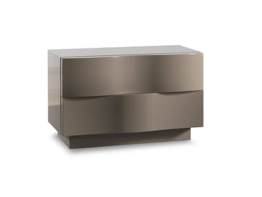 ONDA - Rectangular wooden bedside table with drawers by Reflex