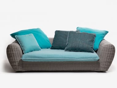 PANDA 02/03 - Resin garden sofa with removable cover by Gervasoni