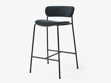 PAVILION AV14 - High fabric stool with footrest by &tradition