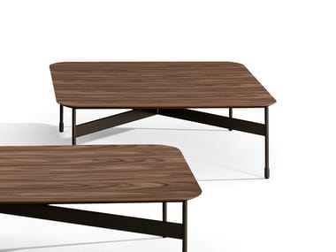 PEAK - Low square wooden coffee table by Bonaldo