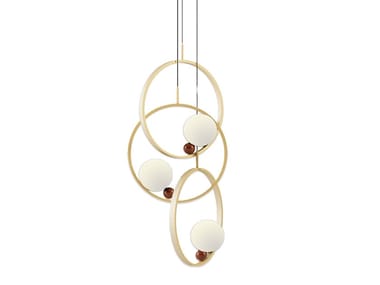 JOY - LED pendant lamp in brass and blown glass by Paolo Castelli