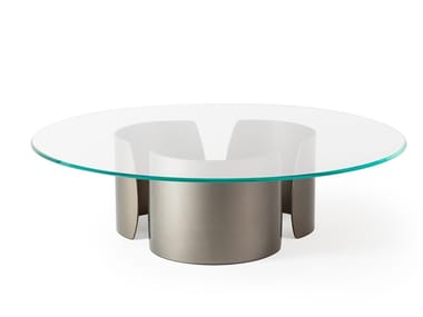 PETALO 40 - Low round glass coffee table by Reflex