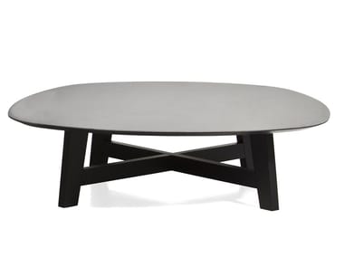 PHOENIX - Oval Laminam¢ç or Alpi¢ç coffee table with wooden base by Moroso