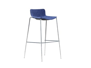 POPPEA - High stackable fabric stool with footrest by Frezza