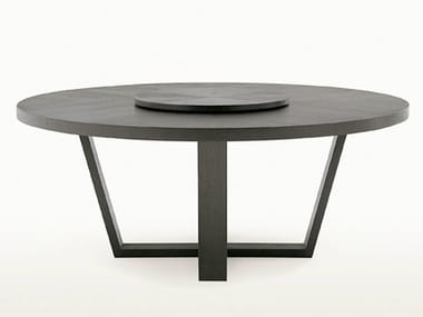 XILOS - Round wooden table with Lazy Susan by Maxalto