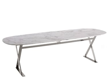 PATHOS - Rectangular marble table by Maxalto