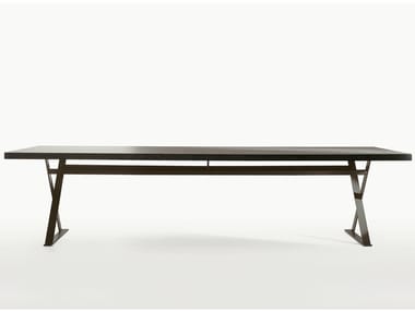 MAX - Rectangular steel and wood table by Maxalto